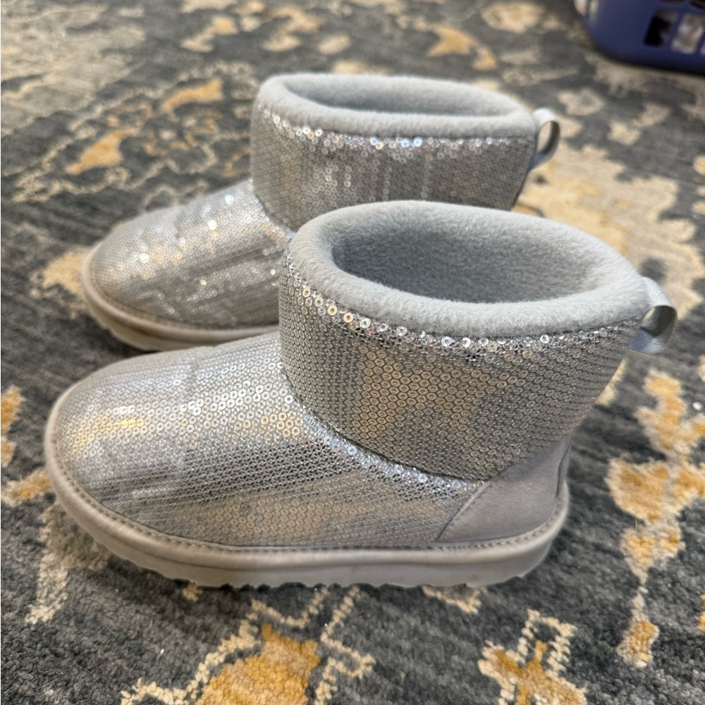 UGG Kids Glittery Gray Boots